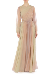 Robe longue en soie drapée - Fantasy Grey