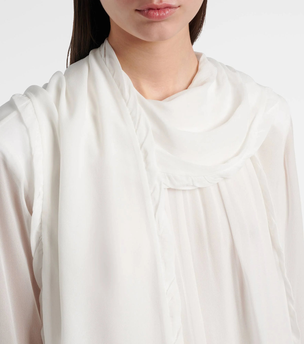 Chemisier Sheer Twist - Camellia & White