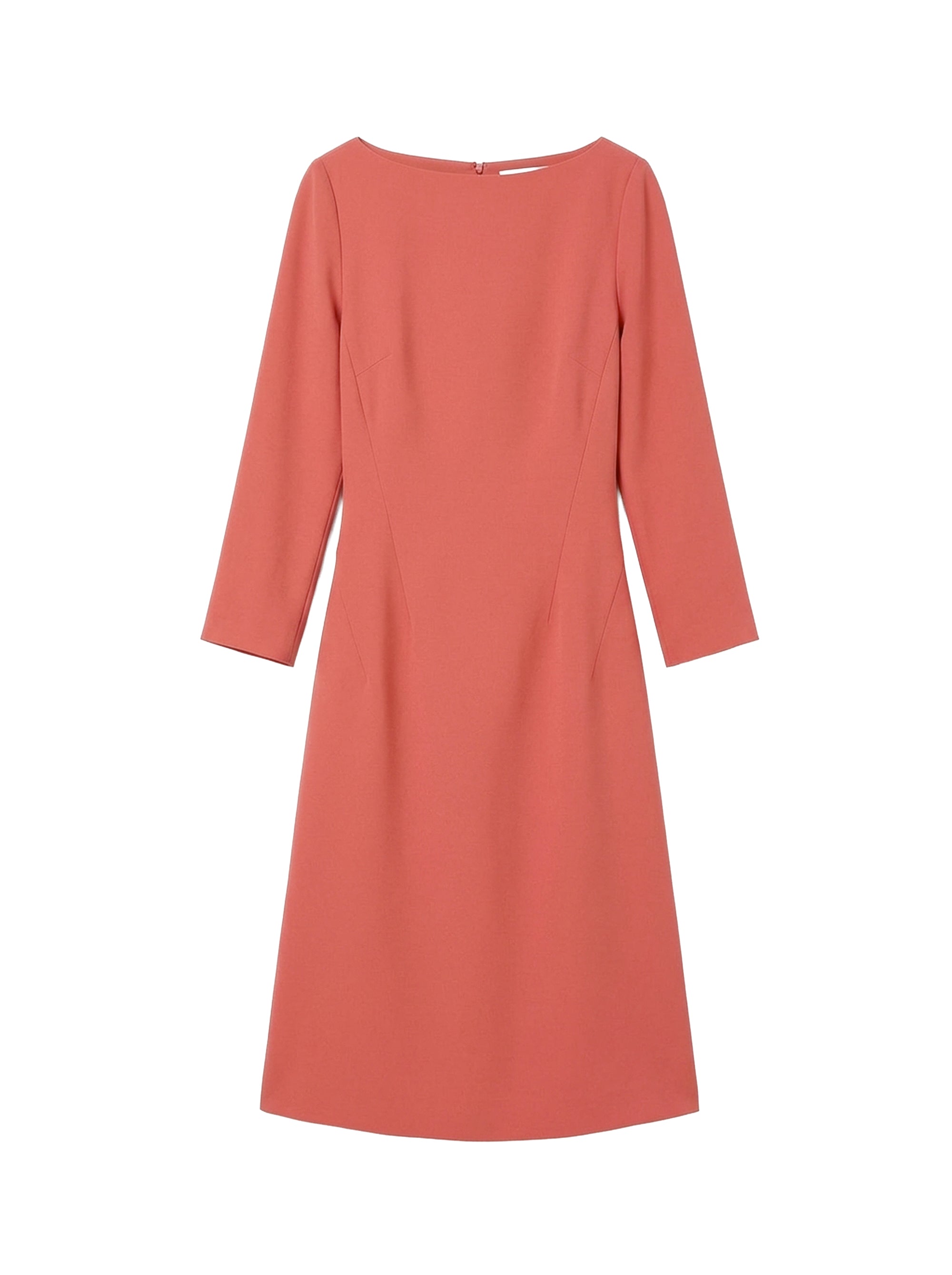 Robe midi à encolure bateau et manches 3/4 - Pink