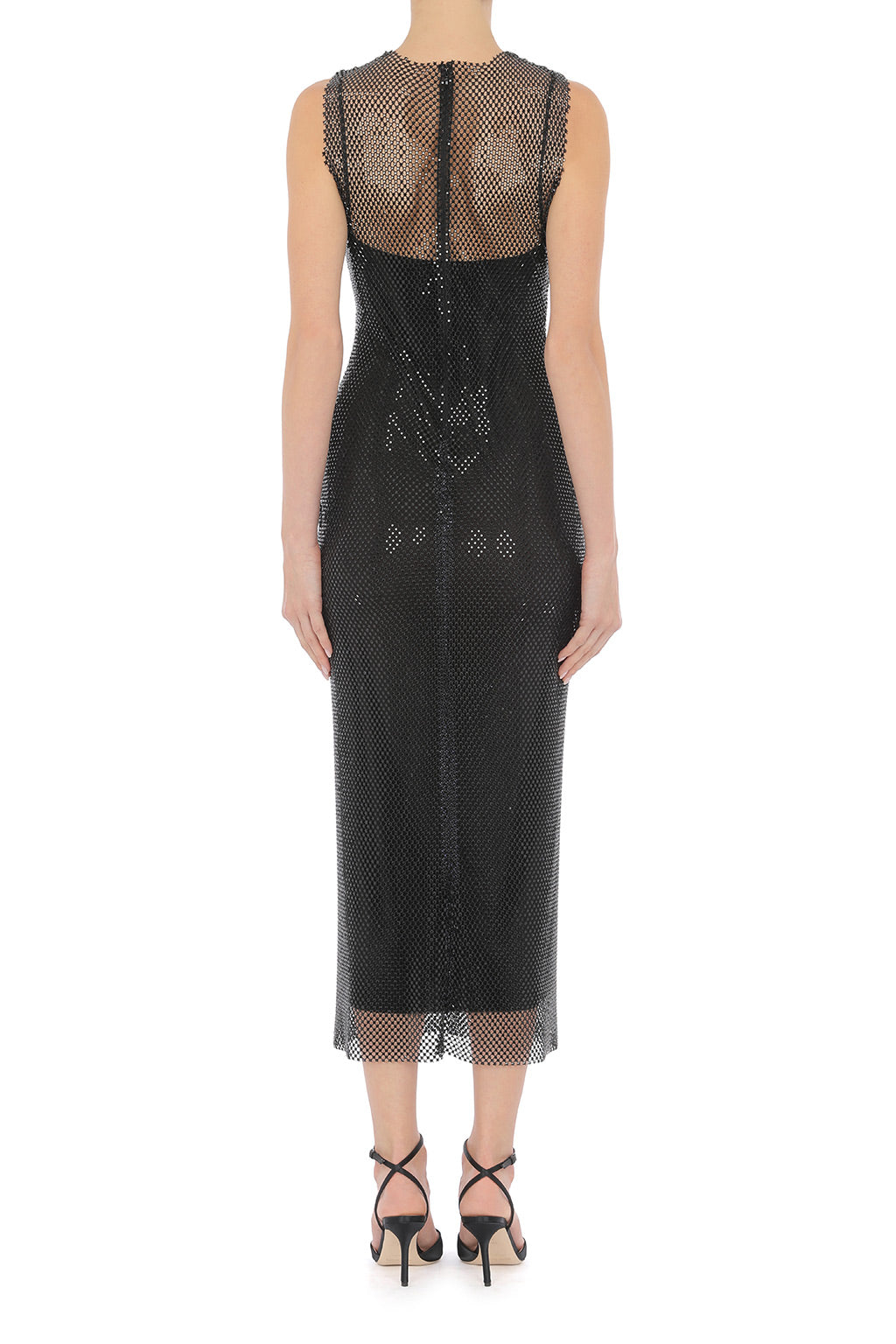 Robe midi en tulle brodé - Black