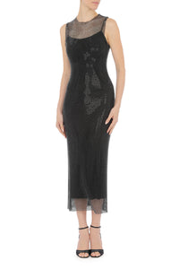 Robe midi en tulle brodé - Black