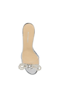 Bow 85 beaded mules - Transparent Silver