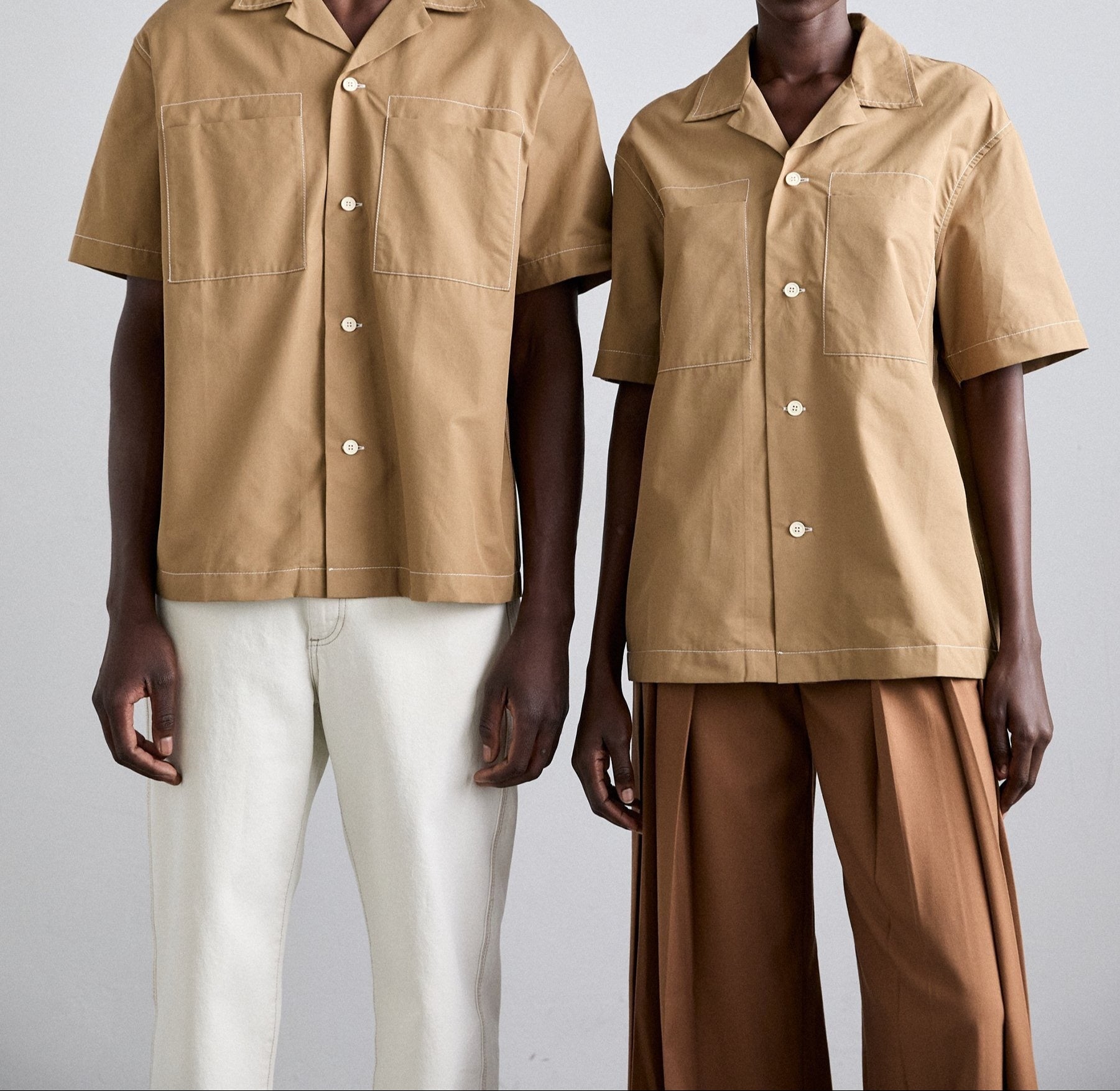 Short-sleeved shirt - Dark Beige