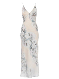 Robe longue en satin lavé avec imprimé - Fantasy White