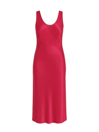 Robe longue en satin sans manches - Fuchsia