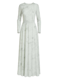Robe longue en soie à fleurs - Fantasy Ice Grey