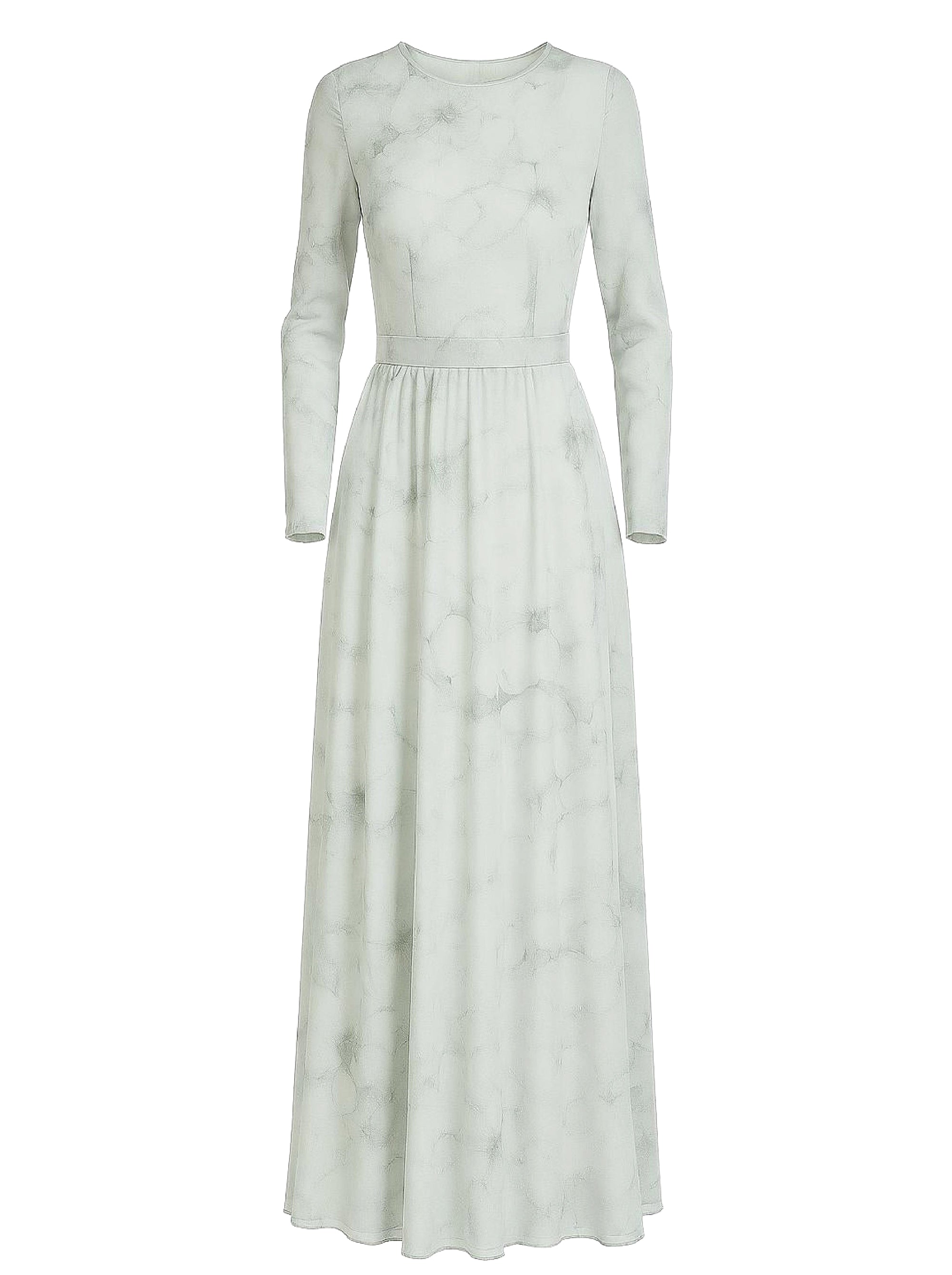 Robe longue en soie à fleurs - Fantasy Ice Grey