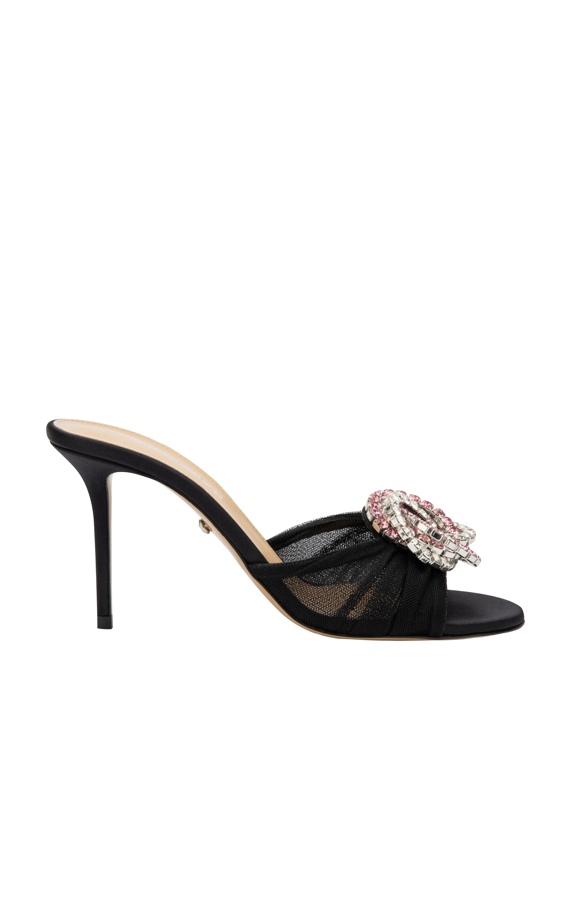 Galaxy 85 rhinestone mules - Black