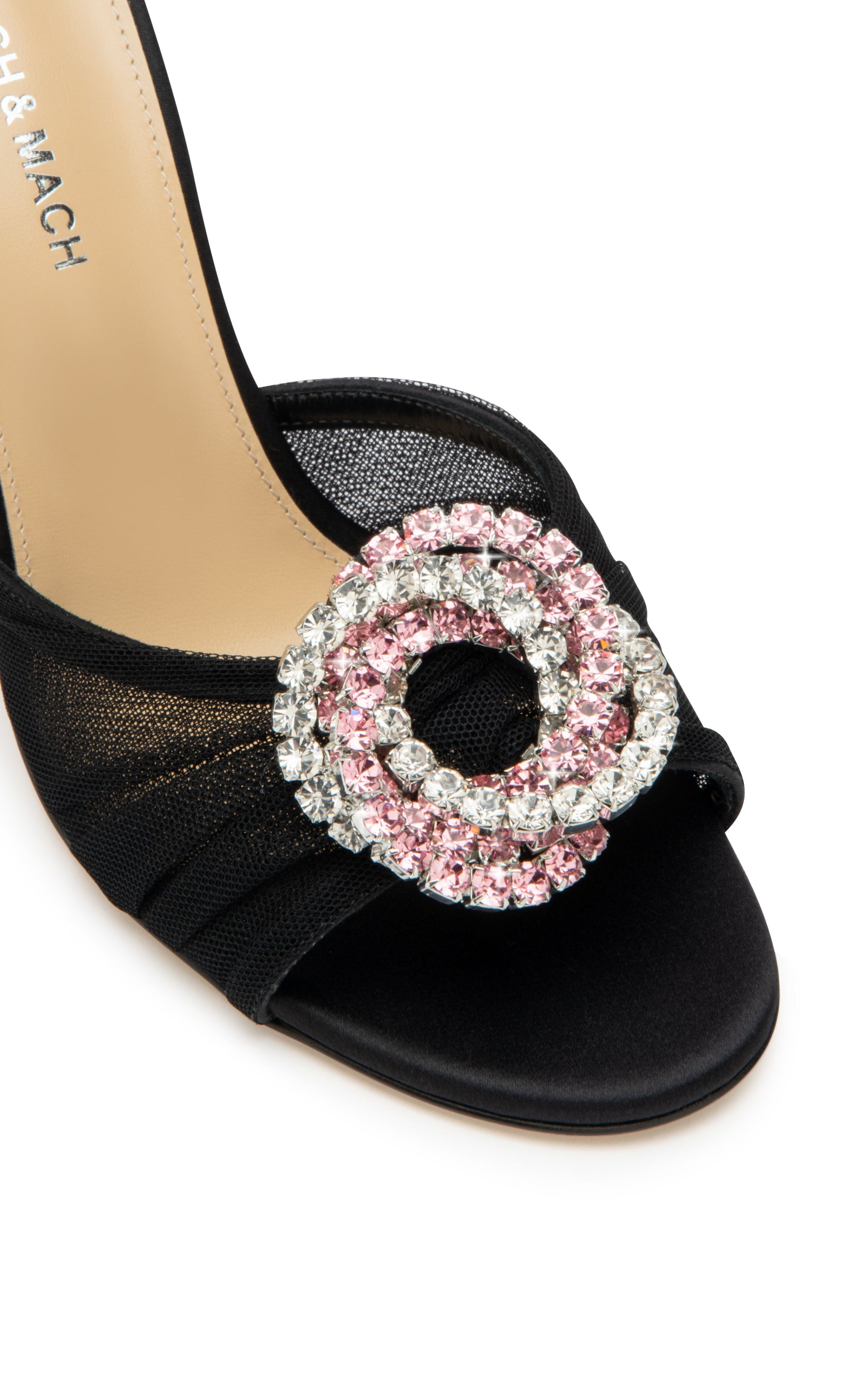Galaxy 85 rhinestone mules - Black
