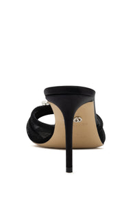 Galaxy 85 rhinestone mules - Black