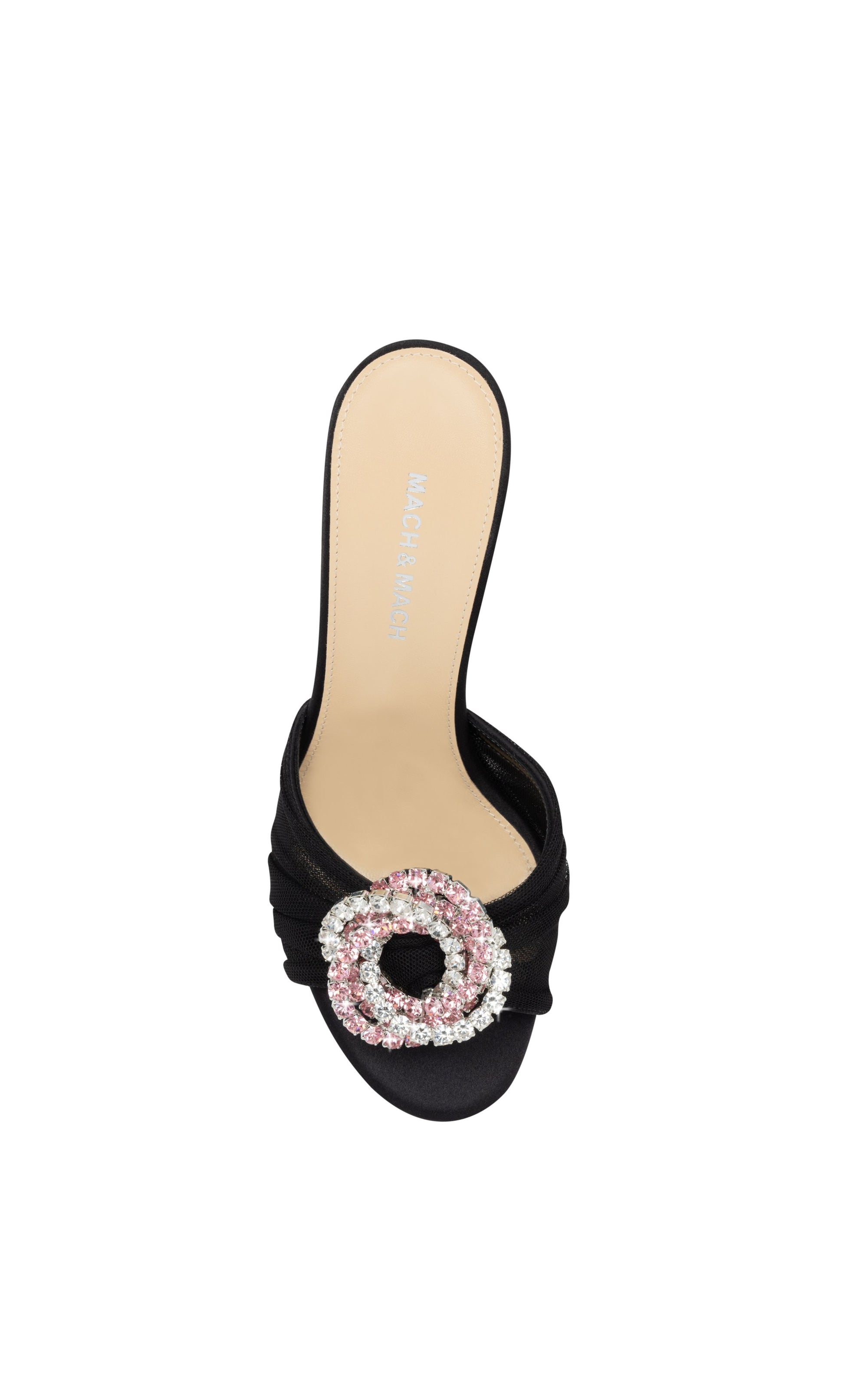 Galaxy 85 rhinestone mules - Black