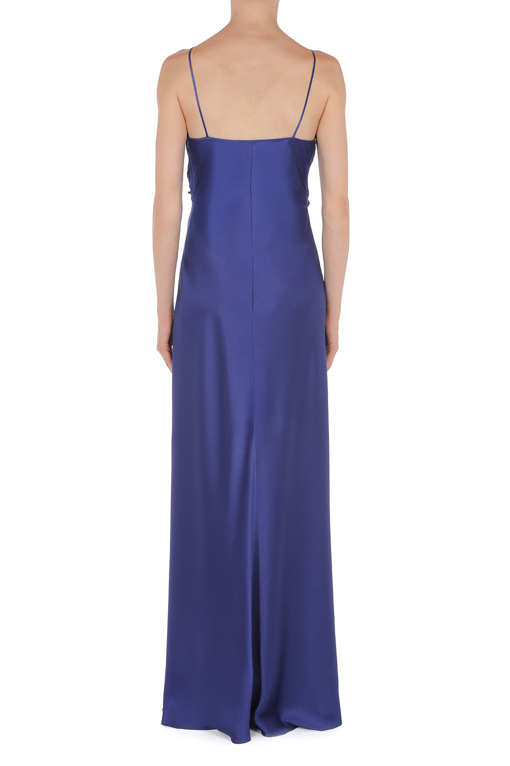 Robe longue en soie mélangée de soie à dentelle - Blue & Purple