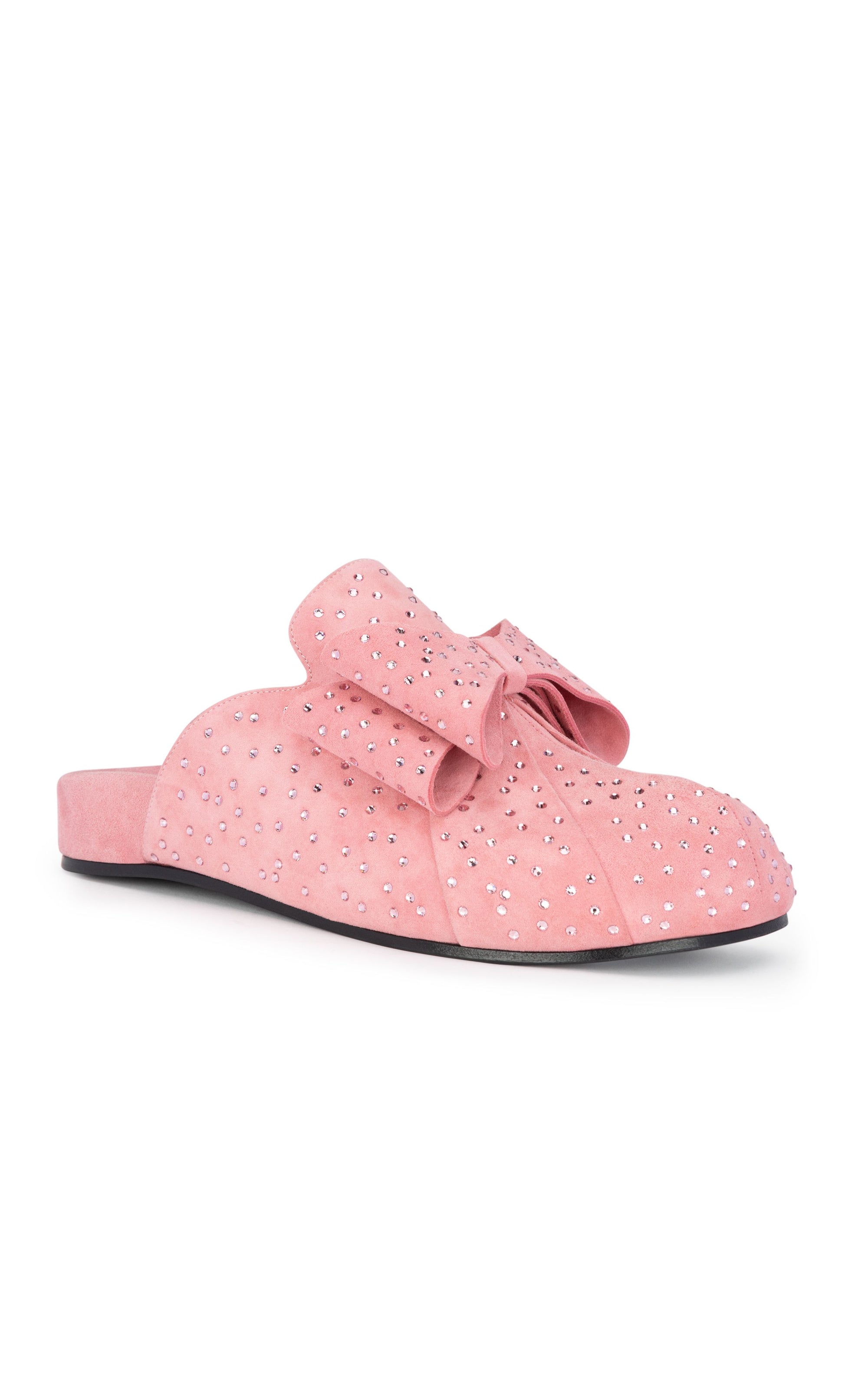 Le Cadeau suede & rhinestone mules - Dark Pink