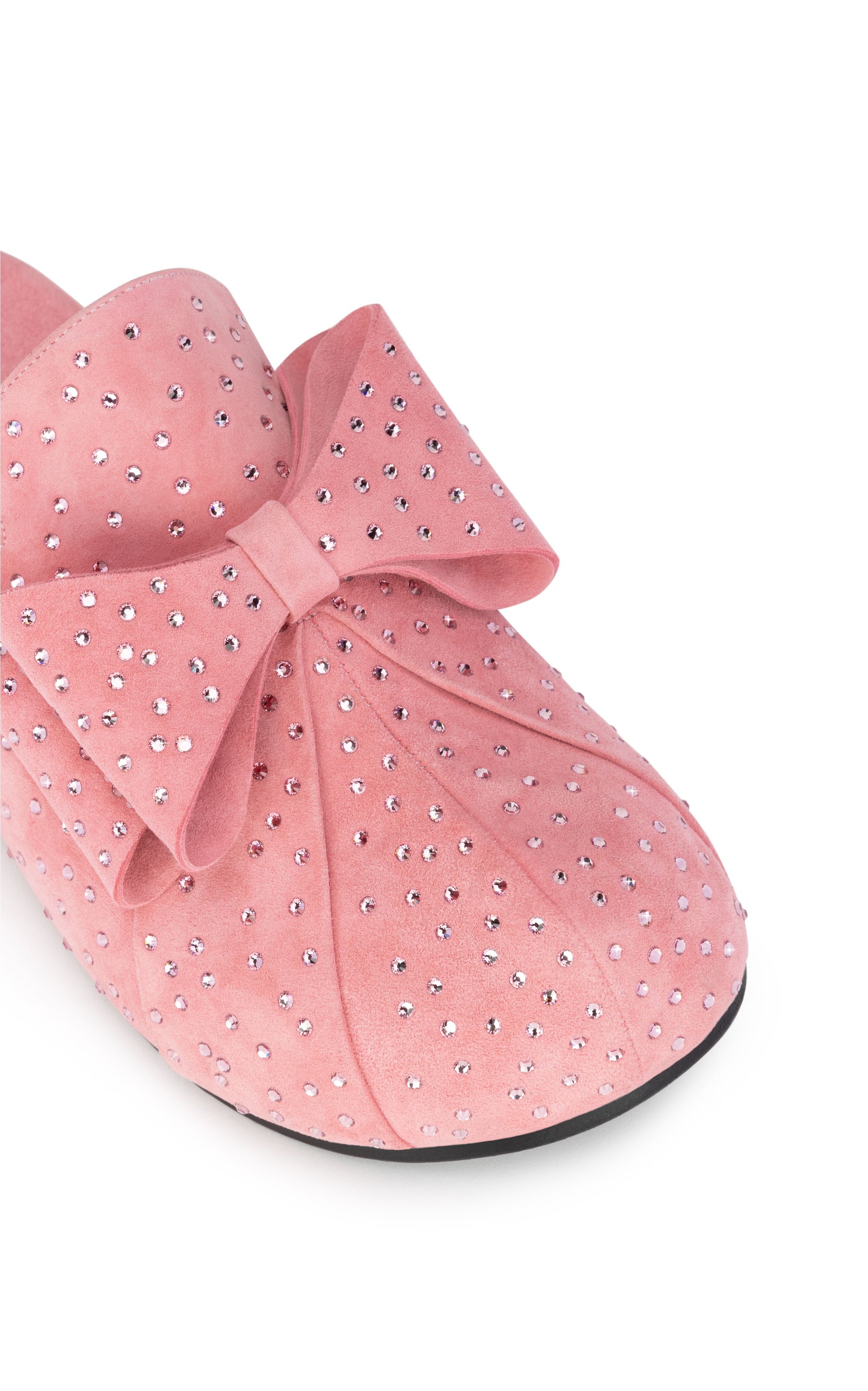 Le Cadeau suede & rhinestone mules - Dark Pink