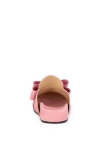 Le Cadeau suede & rhinestone mules - Dark Pink