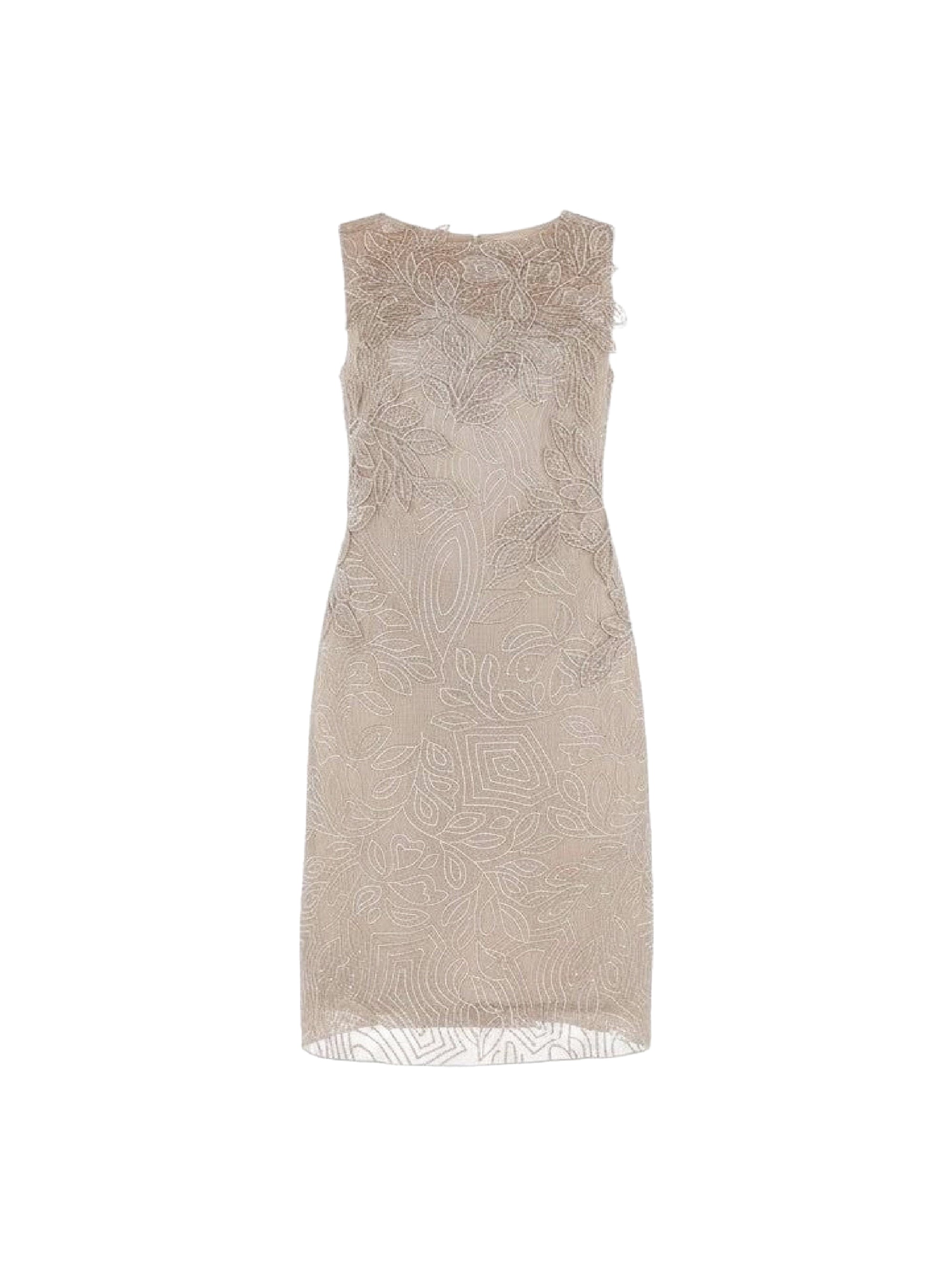 Robe midi en dentelle macramé - Beige