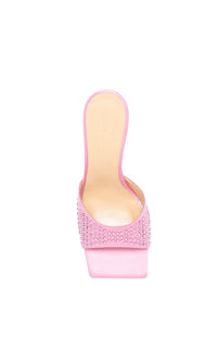 Star 95 mules with rhinestone heels - Pink