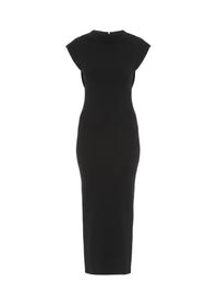 Robe midi drapée avec dos ouvert - Black