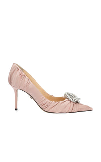 Galaxy 85 satin and rhinestone pumps - Powder Pink