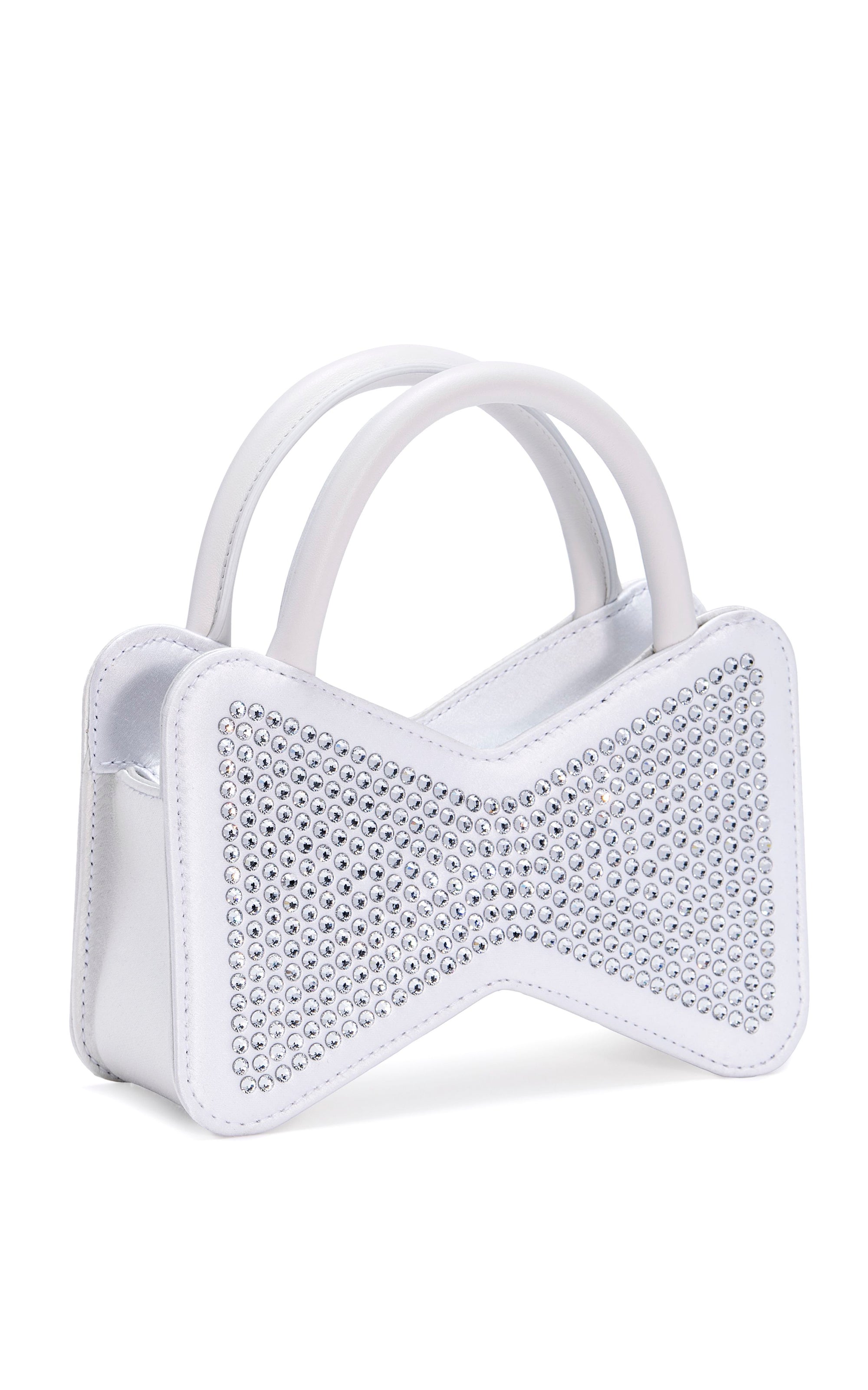 Rhinestone Bow Handbag - White