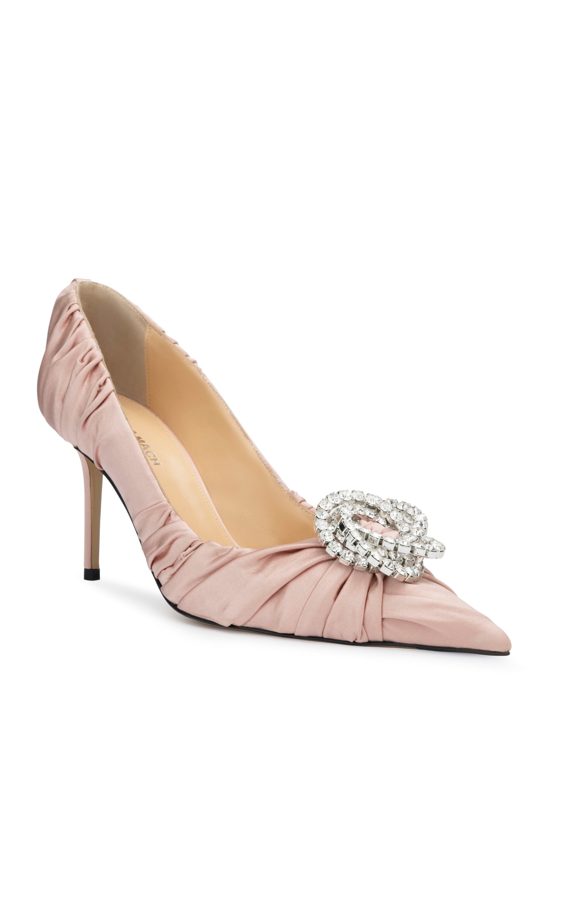 Galaxy 85 satin and rhinestone pumps - Powder Pink