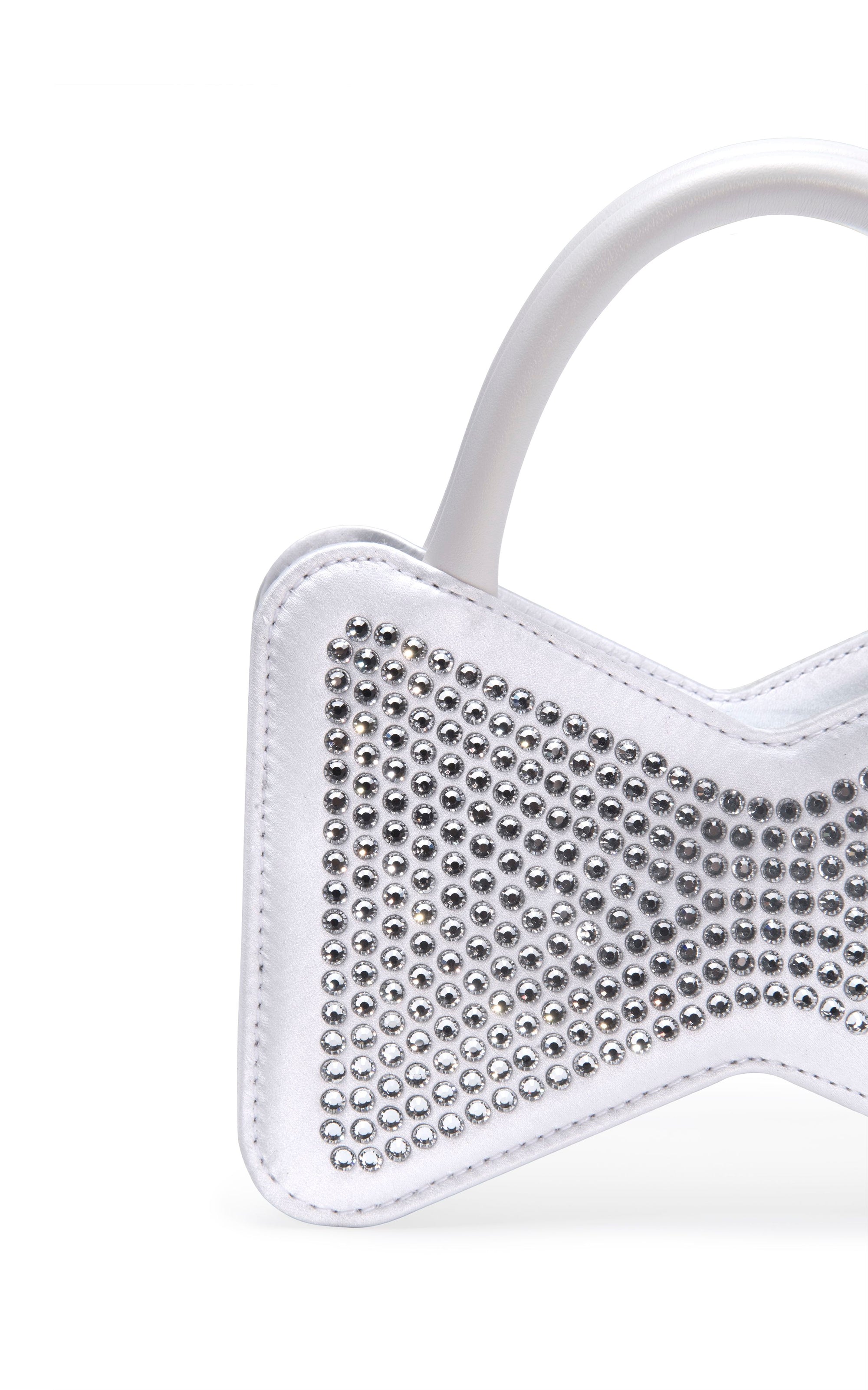Rhinestone Bow Handbag - White