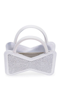 Rhinestone Bow Handbag - White