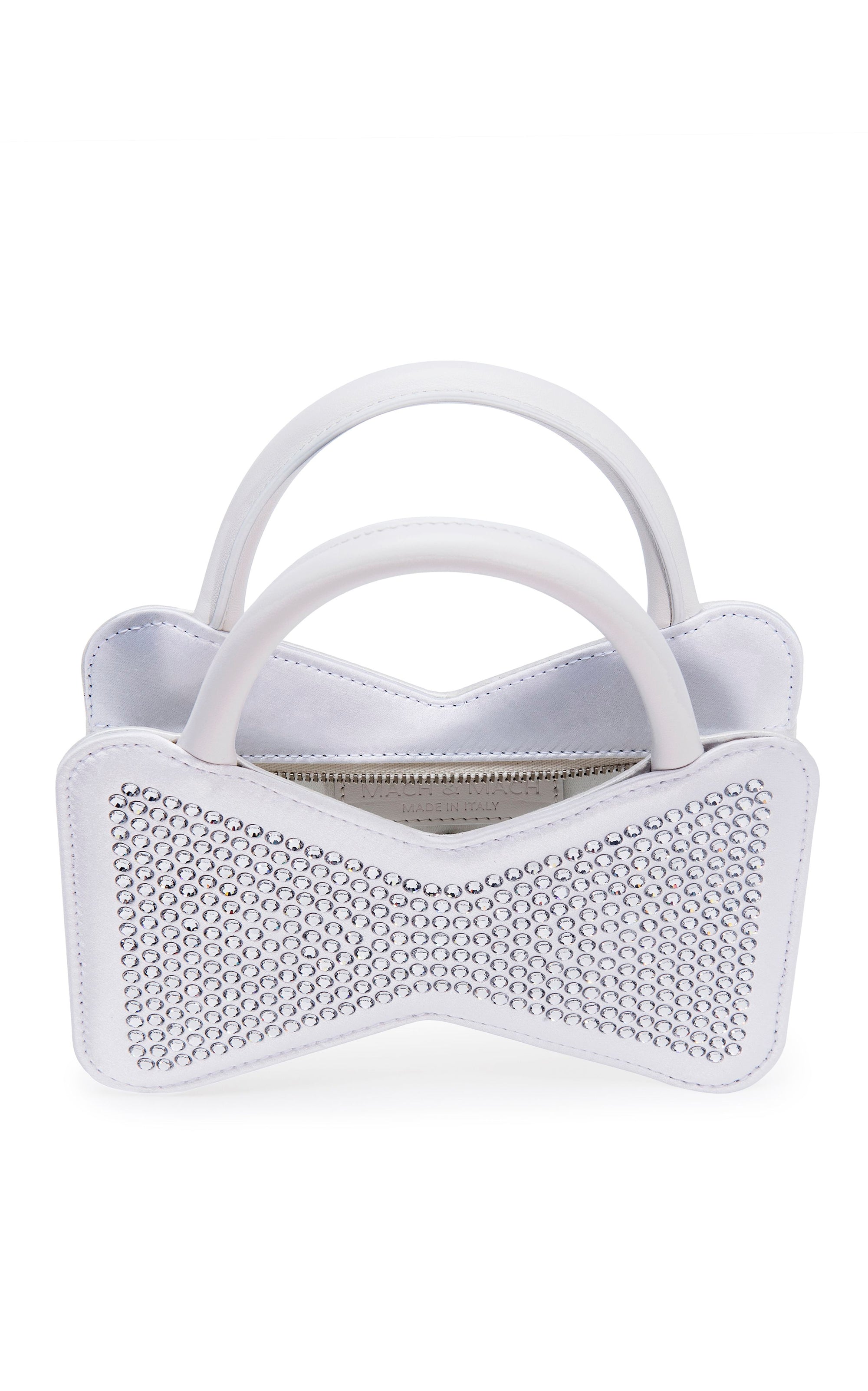 Rhinestone Bow Handbag - White