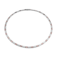 Tour de cou en acier et or rose 6,5 mm - Argent