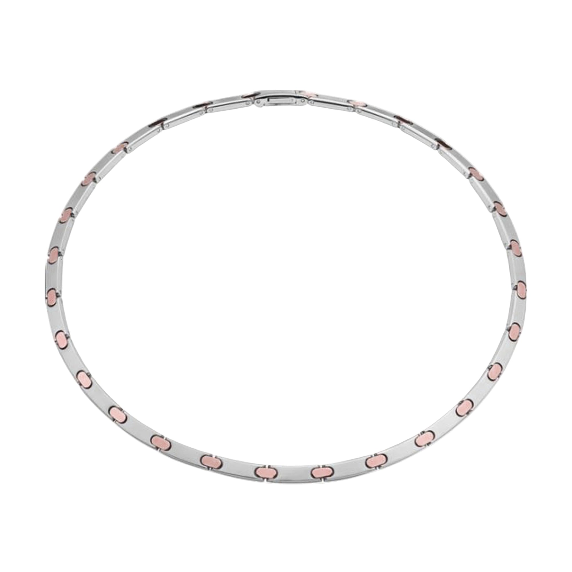 Tour de cou en acier et or rose 6,5 mm - Argent