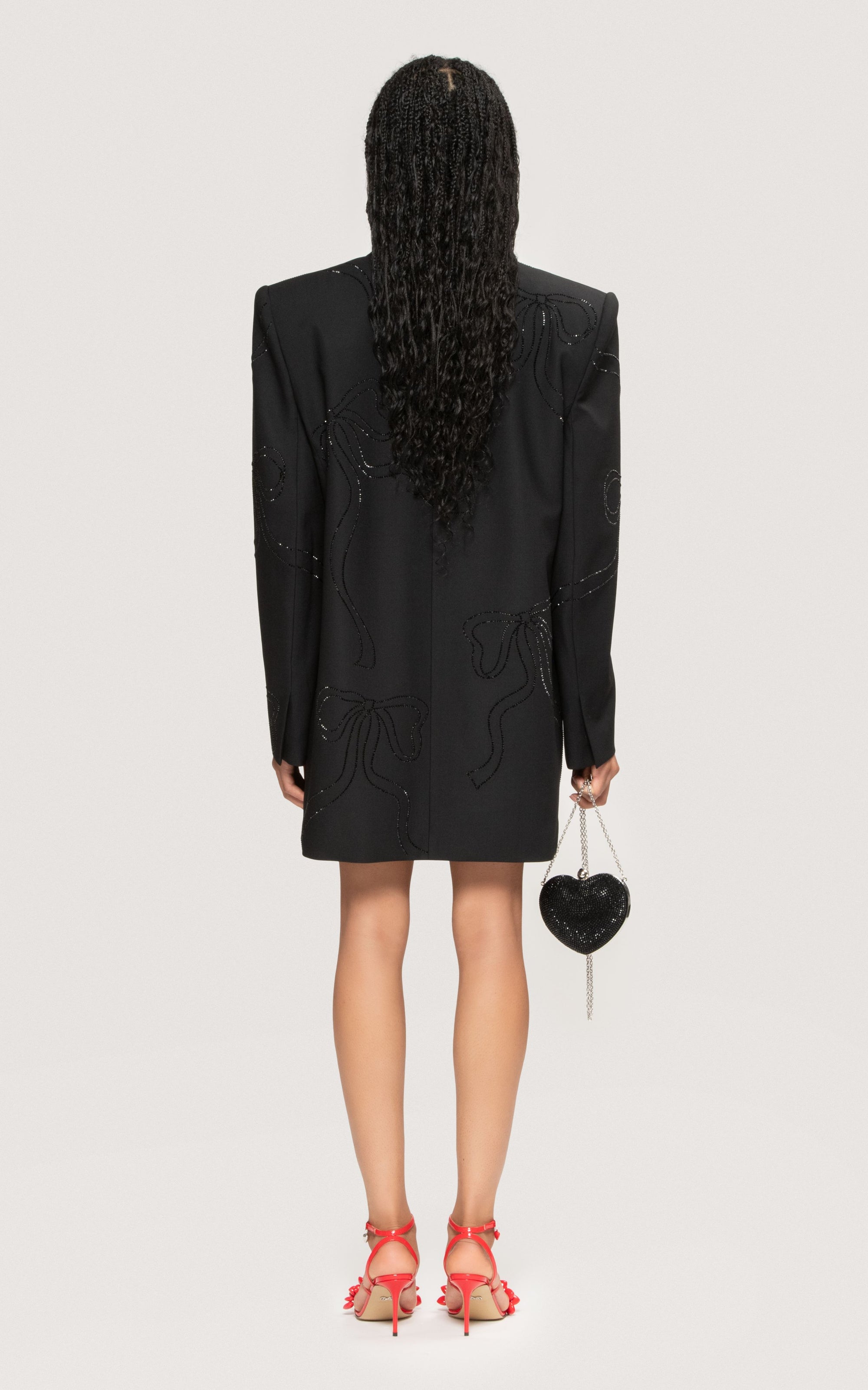 Ribon dress in wool & strass - Black