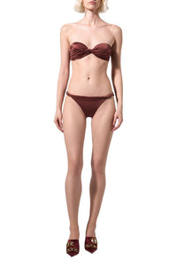 Bikini bandeau satiné- Nut Cream