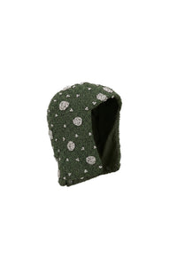Capuche brodée de strass - Olive