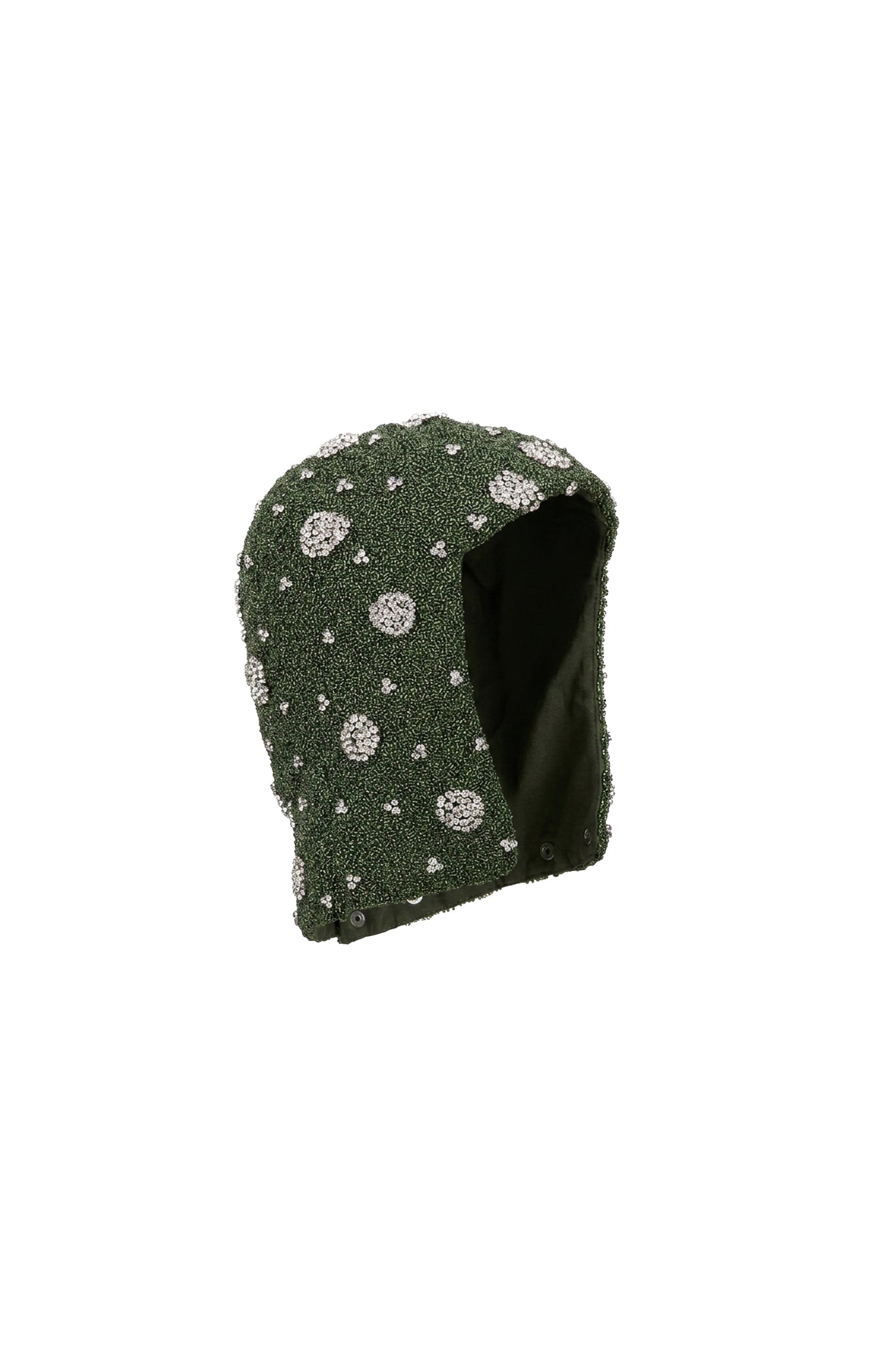 Capuche brodée de strass - Olive