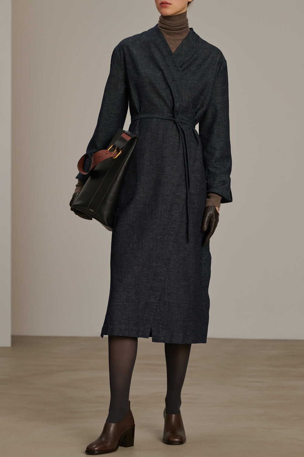BLEU/NOIR ROBE CHAINE & TRAME CARLA