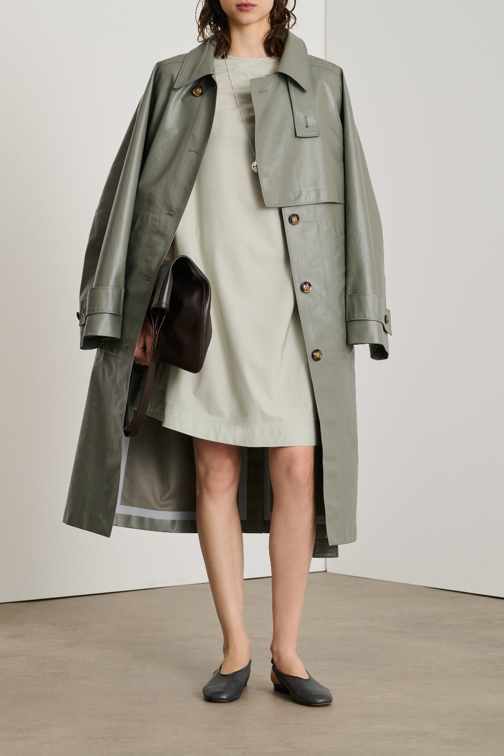 Dino cotton coated trench coat - Grey