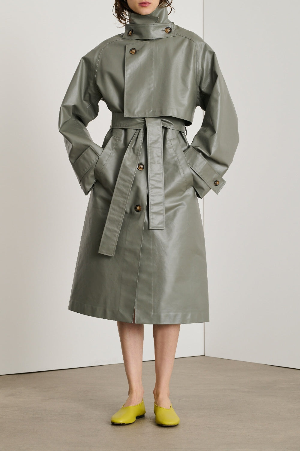 Dino cotton coated trench coat - Grey