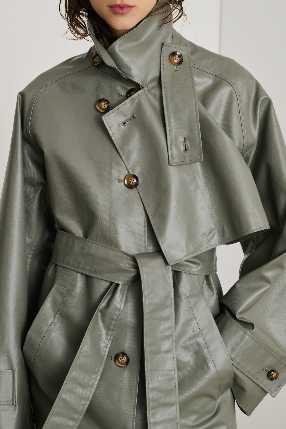 Dino cotton coated trench coat - Grey