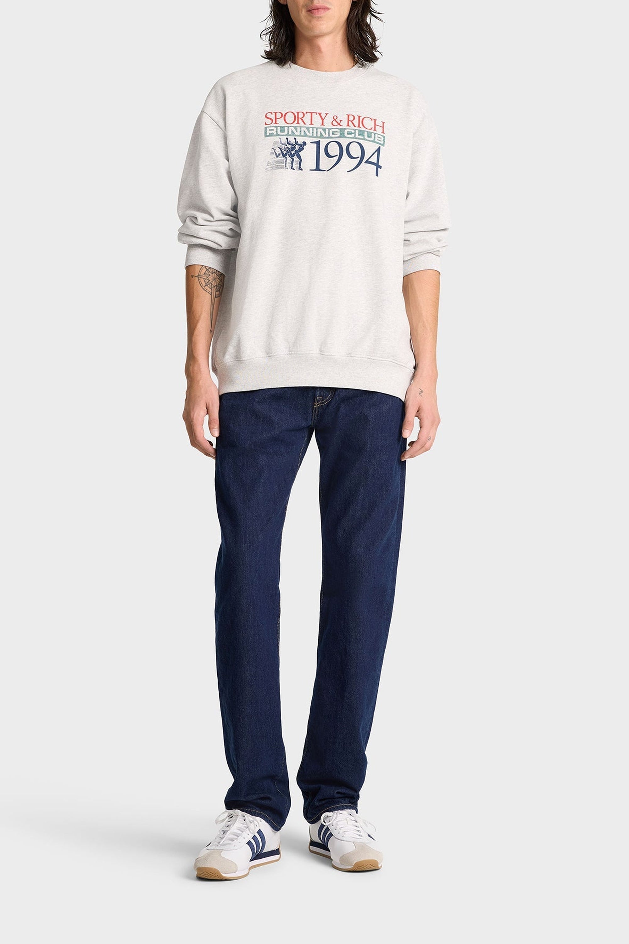 Sweatshirt à col rond imprimé - Heather Gray