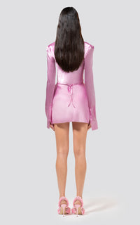 Antoinette silk short dress - Pink