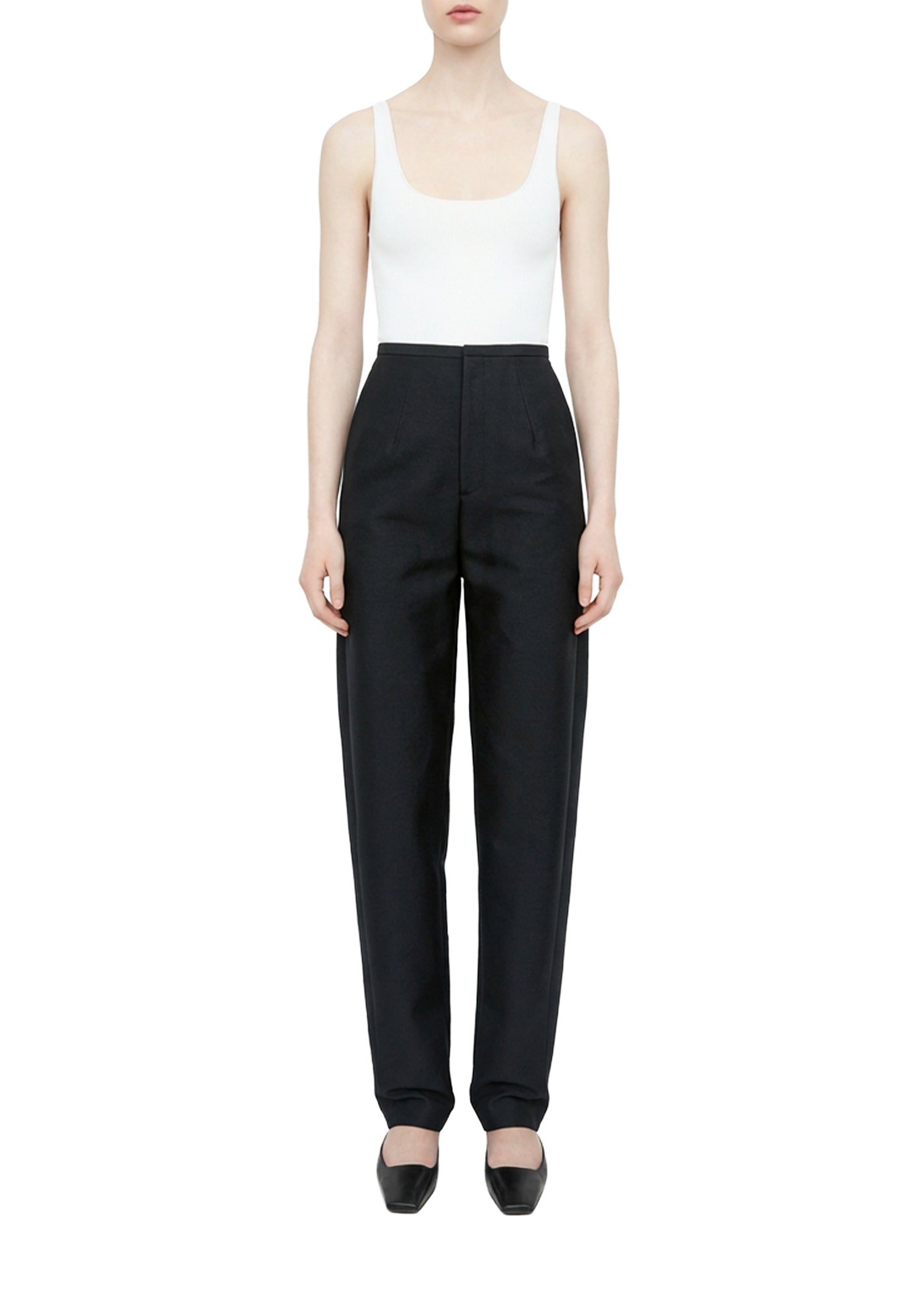 Pantalon taille haute en coton - Black