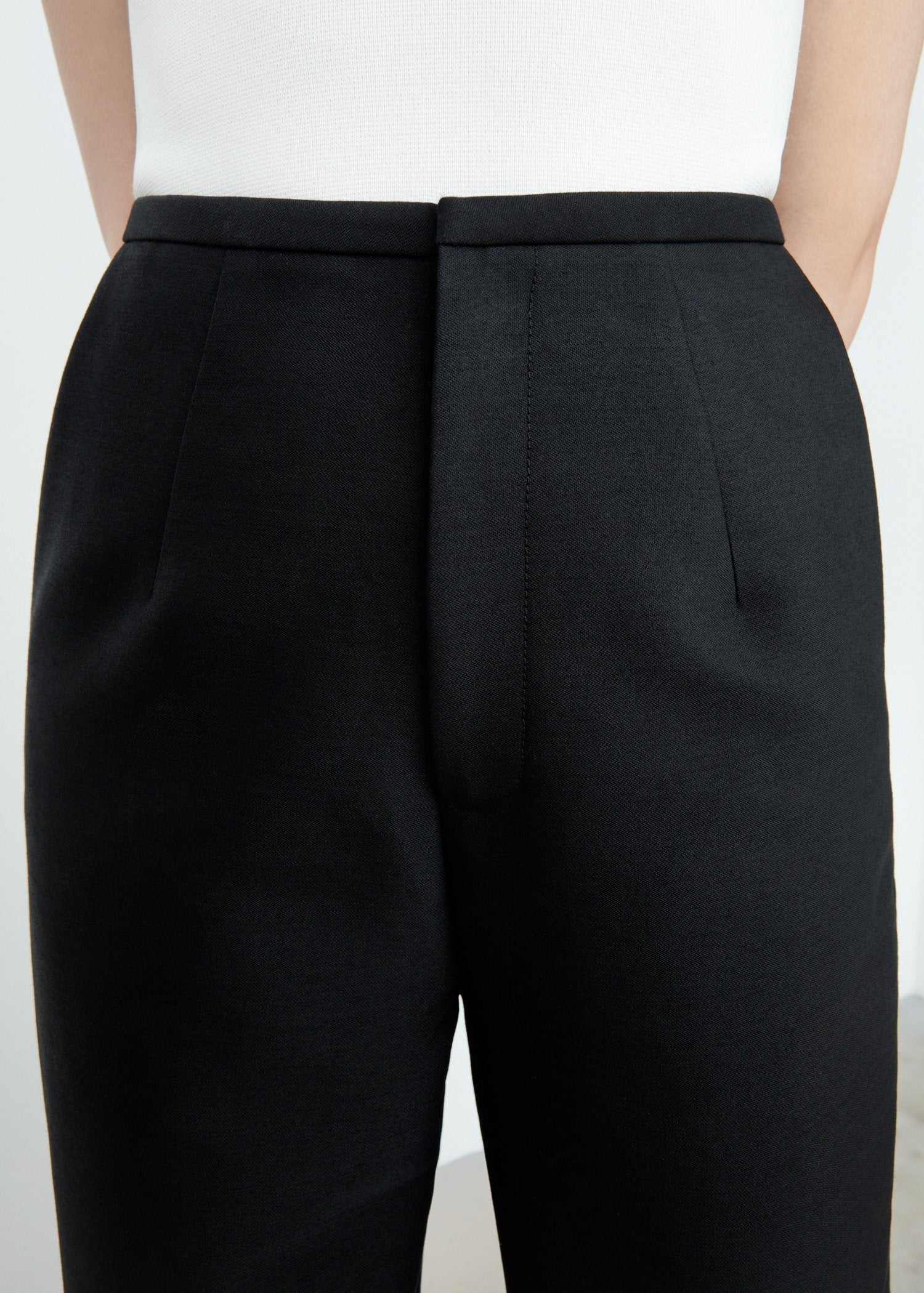 Pantalon taille haute en coton - Black