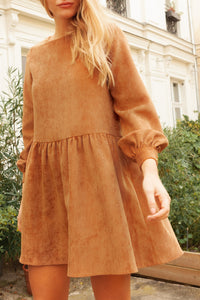 Robe courte Le Flora - Camel