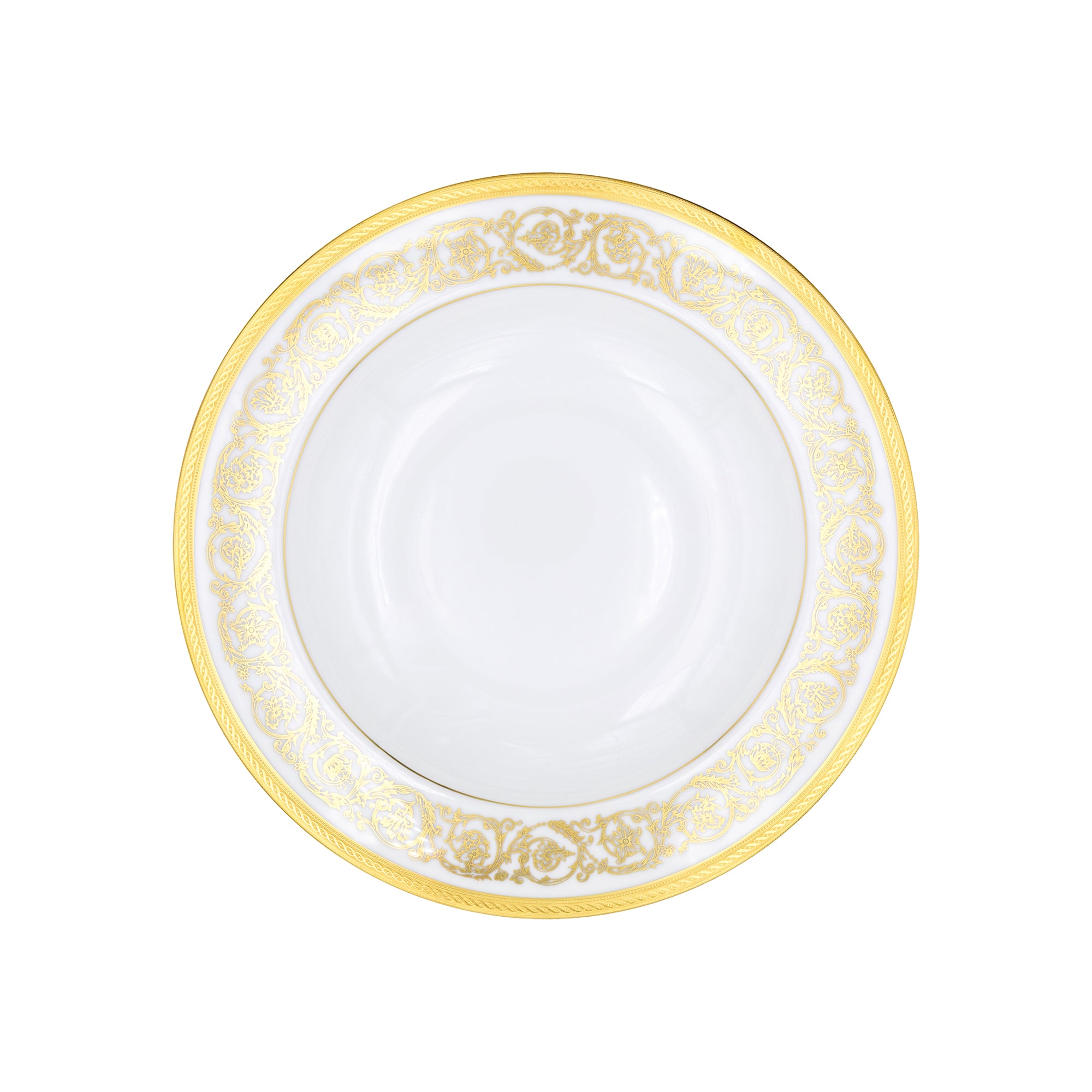Plat rond creux Ambassade en porcelaine - Or