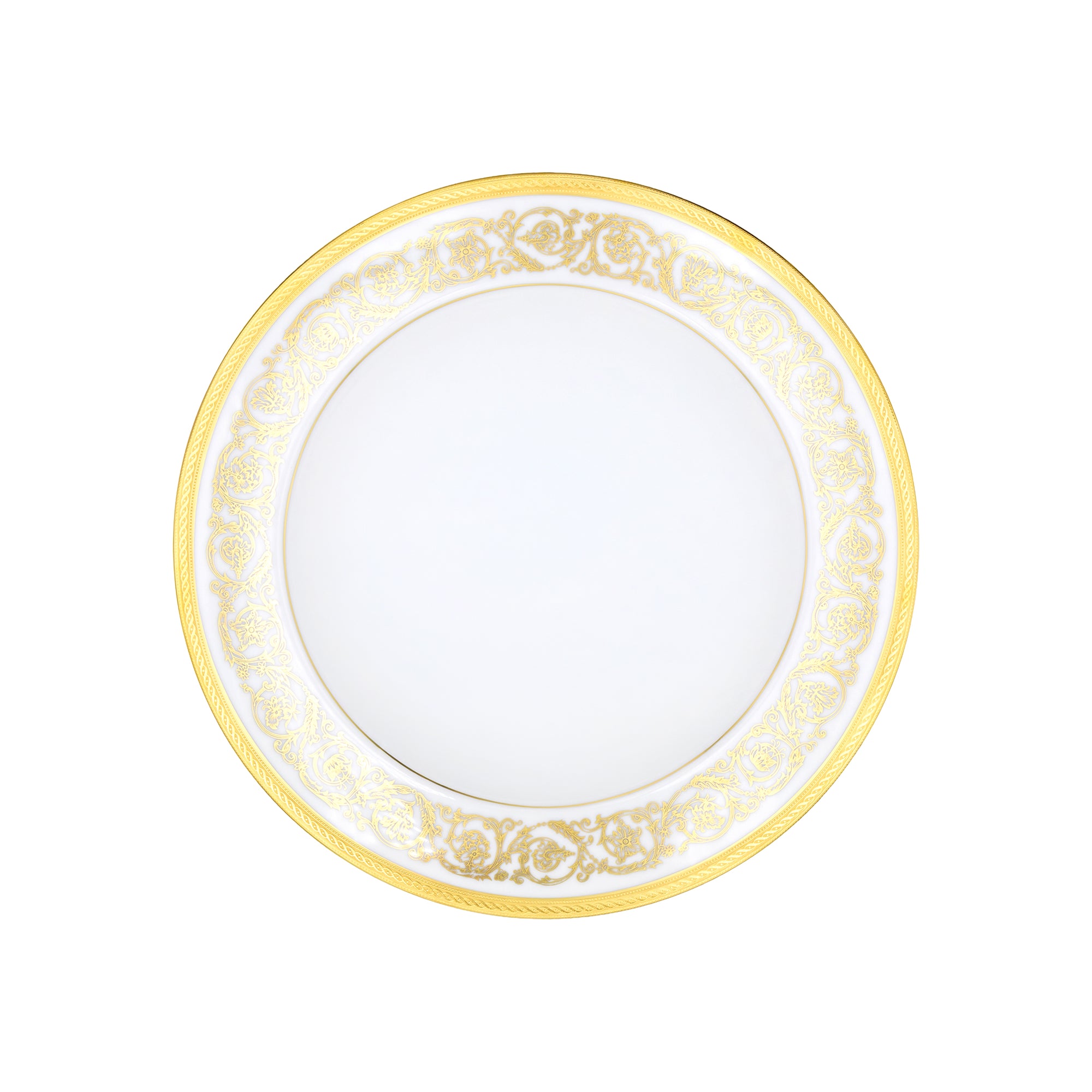 Plat rond creux Ambassade en porcelaine - Or