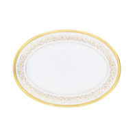 Plat ovale Ambassade en porcelaine - Or