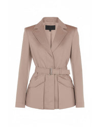 Veste en satin de coton extensible - Beige