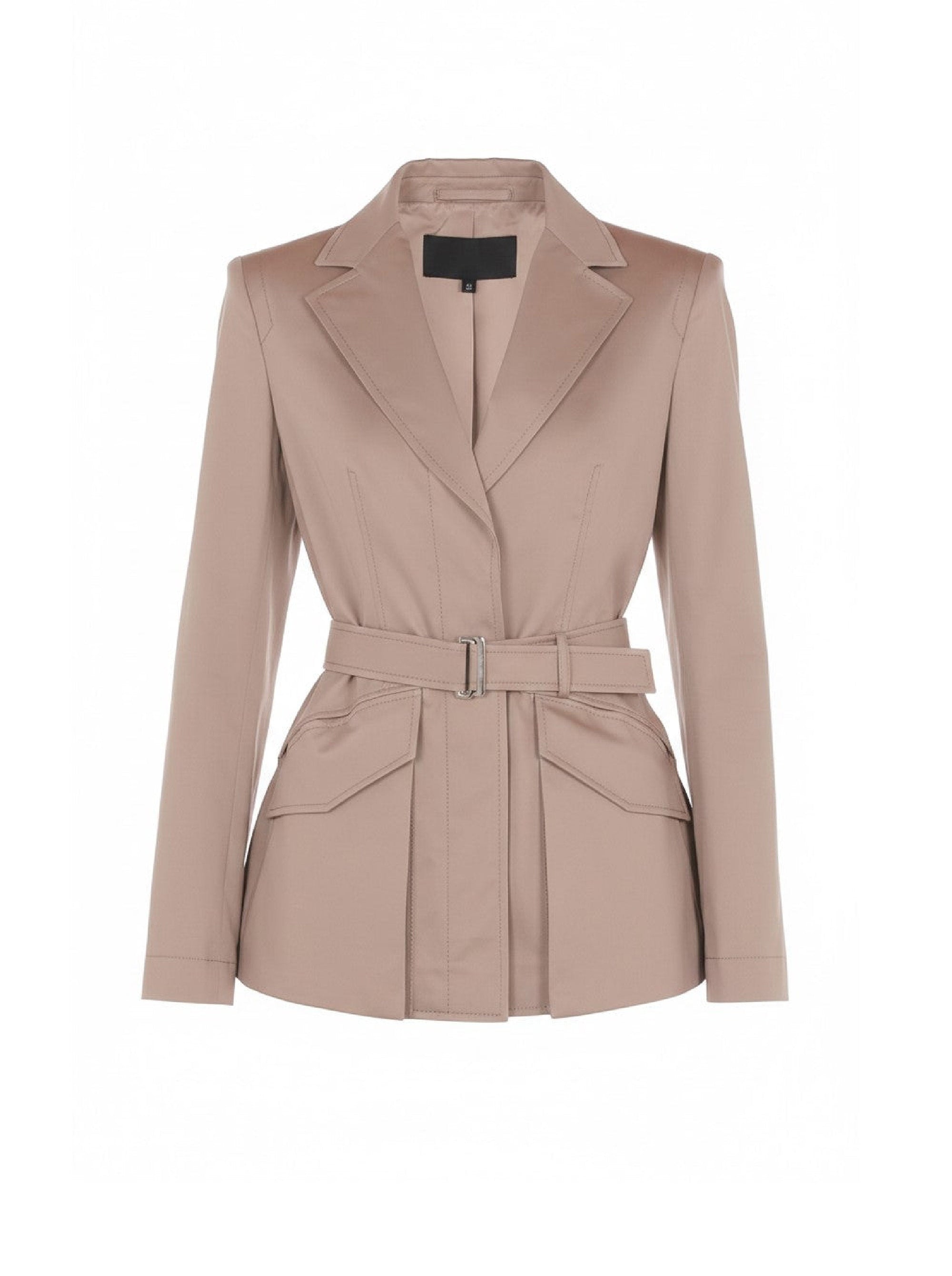 Veste en satin de coton extensible - Beige