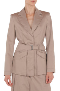 Veste en satin de coton extensible - Beige