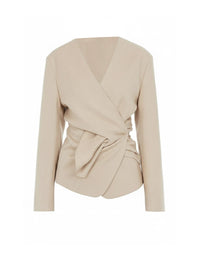 Veste de tailleur en laine nouée et scintillante - Pink